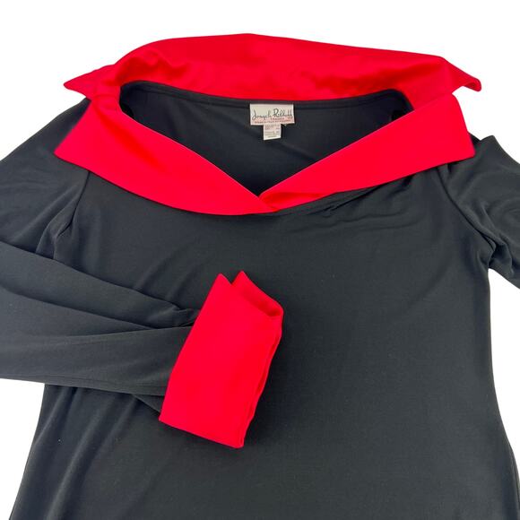 VTG Joseph Ribkoff Hot Satin Pink Peter Pan Big Collar/Cuffs Blouse Top 12 - Picture 5 of 9